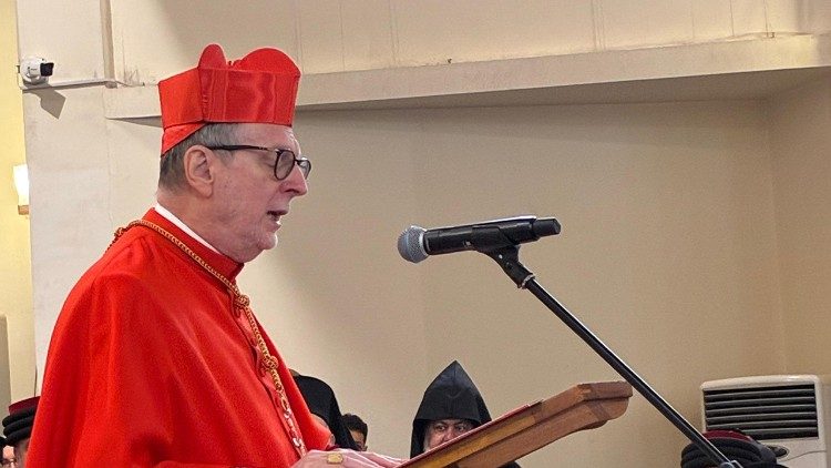Il cardinale Gugerotti durante il suo discorso