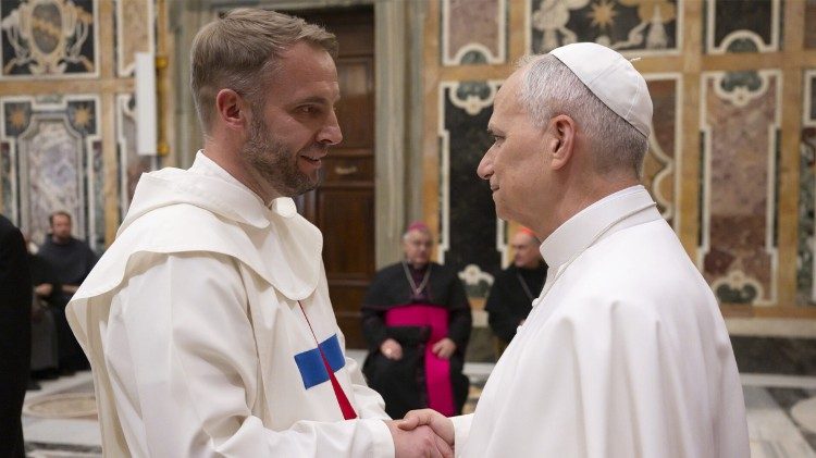 o. Maciej Kowalski podczas audiencji u Papieża  Leona XIV