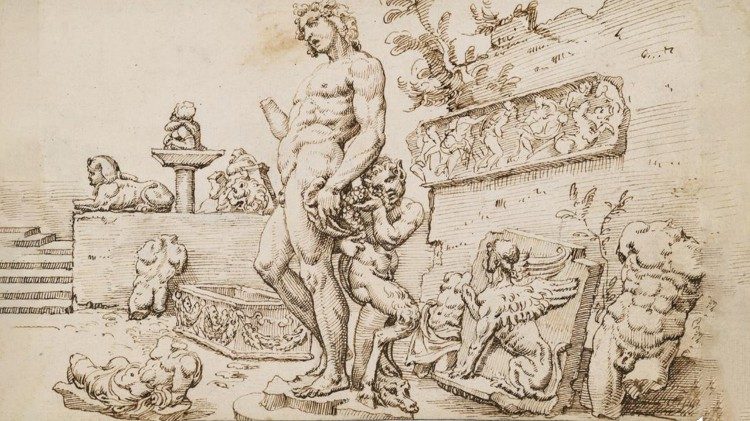 Maarten van Heemskerck (1498–1574), Unterer Statuenhof der Casa Galli, 1532–1537