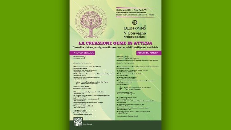 La locandina del convegno "La creazione Geme in attesa"