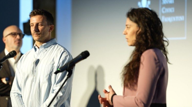 Giuseppe Lo Schiavo e la curatrice Serena Tabacchi.