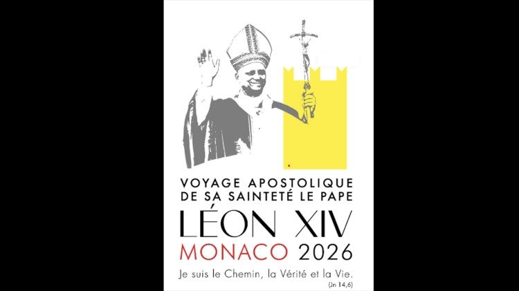Hasło i logo pielgrzymki Leona XIV do Księstwa Monako, 28 marca 2026 r. 