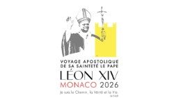 El logotipo y el lema del viaje del Papa León XIV al Principado de Mónaco, el próximo 28 de marzo