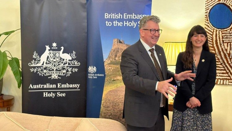 The Australian Ambassador, Keith Pitt, and the Deputy Head of Mission, British Embassy to the Holy See, Dr. Anabel Inge