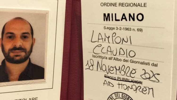 Il tesserino da giornalista pubblicista di Claudio Lamponi