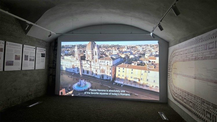 Video multimediale nella zona archeologica dell'&Eacute;cole fran&ccedil;aise.