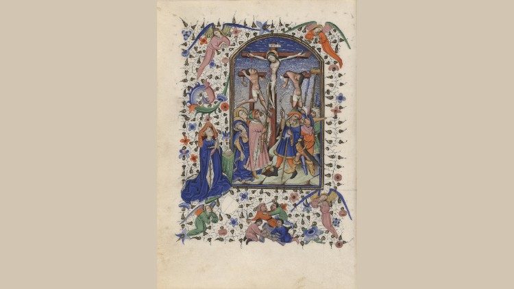 Crocifissione, Libro d’ore Biblioteca Apostolica Vaticana, Ott. lat. 2919 Fiandre, sec. XV, f.25v