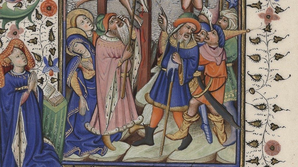 Crocifissione, Libro d’ore Biblioteca Apostolica Vaticana, Ott. lat. 2919 Fiandre, sec. XV, f.25v © Biblioteca Apostolica Vaticana