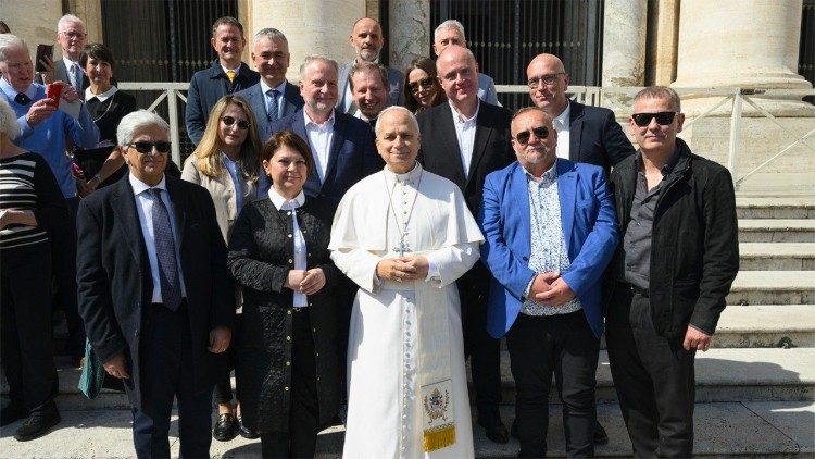 Polish Radio CEOs in St Peter's Square with Pope Leo during the General Audience