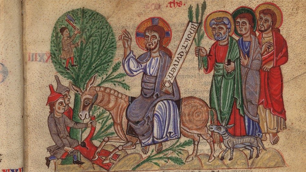 Hyrja në Jerusalem – Besëlidhja e Re - Biblioteka Apostolike e Vatikanit Vat. lat. 39 - Italia veriore, shek. XIII - (mm 202x145; ff. 172)