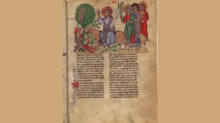 Hyrja n&euml; Jerusalem – Bes&euml;lidhja e Re - Biblioteka Apostolike e Vatikanit Vat. lat. 39 - Italia veriore, shek. XIII - (mm 202x145; ff. 172)