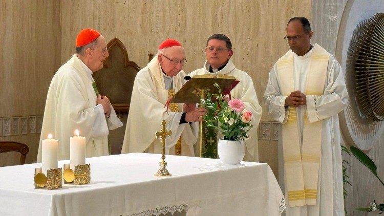 Le cardinal Acerbi lors de la messe pour le 30e anniversaire de la Maison Sainte Marthe.