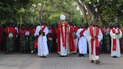 Arcebispo da Beira, Dom Claudio Dalla Zuanna, durante a procissão do Domingo de Ramos na Paixão do Senhor - arquidiocese da Beira (Moçambique)